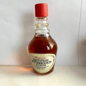 Antique Kitchen Flavor Bottle - full- unused- Wagners Butterscotch Decor Accents